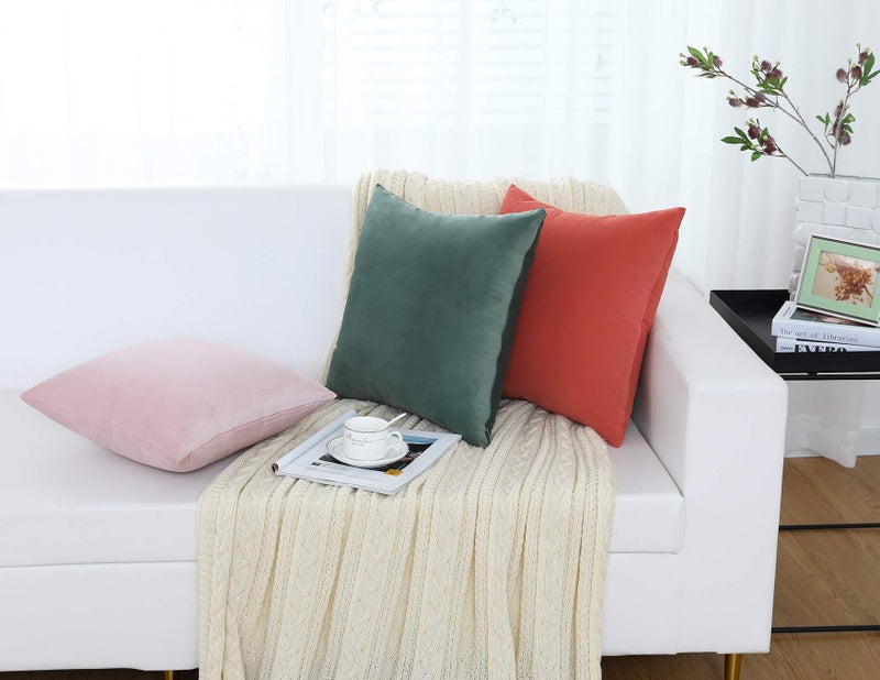 Jeneoo Comfy Soft Thick Velvet Throw Pillow Covers for Sofa Couch, Decorative Solid Square Cushion Cases for Bedroom Car (Dark Grey, 18 x 18 Inches, 2 Pieces) - Image 5